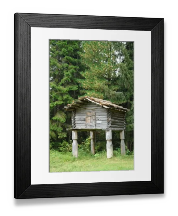 Framed Print : Storage house, Khanty Mansiysk museum, Russia Framed Print : Storage house, Khanty Mansiysk museum, Russia