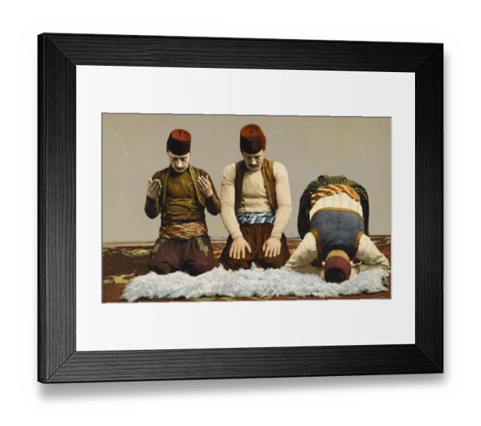 Framed Print : Sarajevo - Three Young Turks praying Framed Print : Sarajevo - Three Young Turks praying