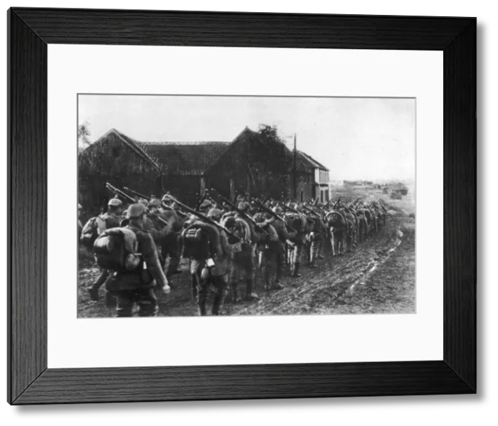 Framed Print : German infantry march Framed Print : German infantry march
