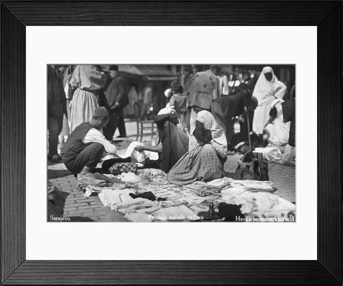 Framed Print : Bosnia - Sarajevo - Fabric Seller