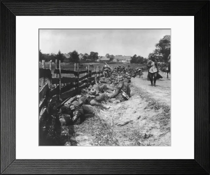Framed Print : German troops asleep Framed Print : German troops asleep