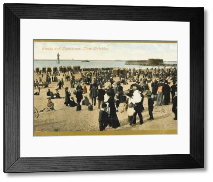 Framed Print : New Brighton - Sands and Lighthouse Framed Print : New Brighton - Sands and Lighthouse