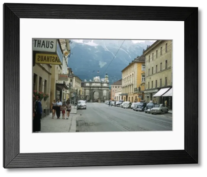 Framed Print : Street scene in Innsbruck, Austria Framed Print : Street scene in Innsbruck, Austria