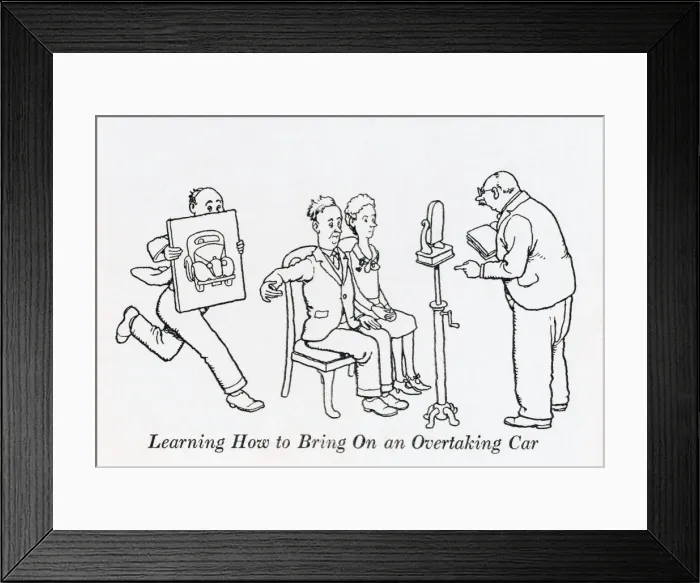 Framed Print : Learning how to bring on an overtaking car / W H Robinson Framed Print : Learning how to bring on an overtaking car / W H Robinson