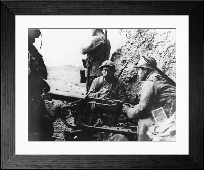 Framed Print : French machine gun WWI Framed Print : French machine gun WWI