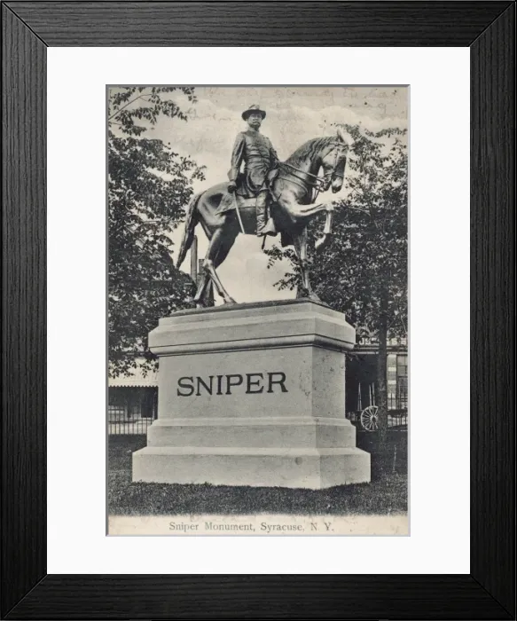Framed Print : Sniper Monument at Syracuse, New Jersey, USA Framed Print : Sniper Monument at Syracuse, New Jersey, USA