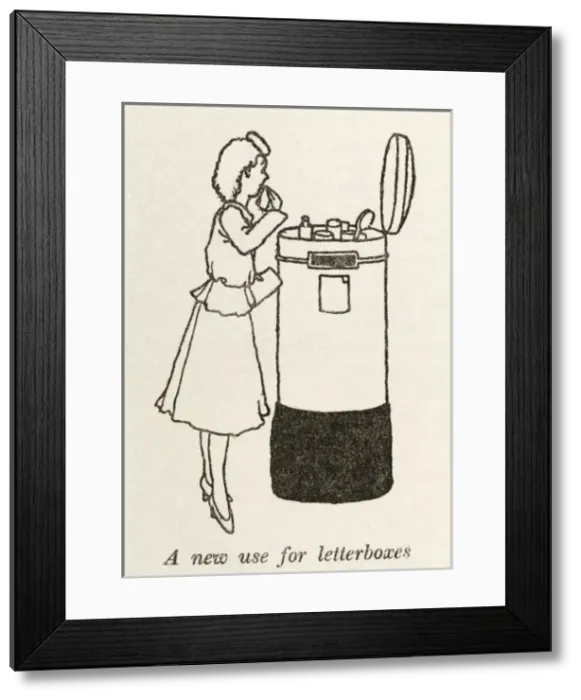 Framed Print : A new use for letterboxes 1941 Framed Print : A new use for letterboxes 1941