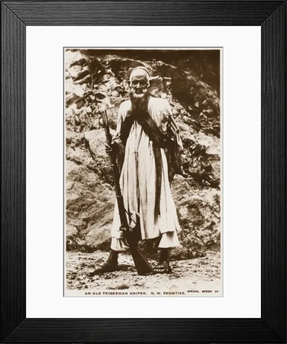 Framed Print : Elderly Sniper - North West Frontier Province Framed Print : Elderly Sniper - North West Frontier Province