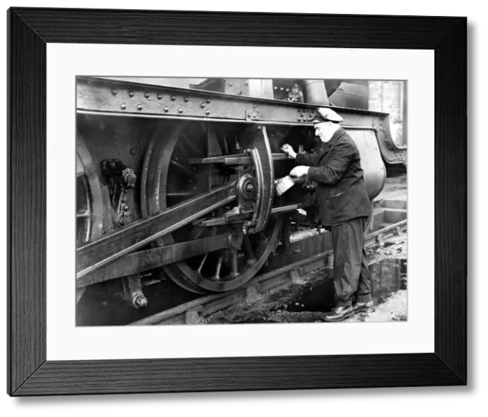 Framed Print : Oiling up a locomotive Framed Print : Oiling up a locomotive