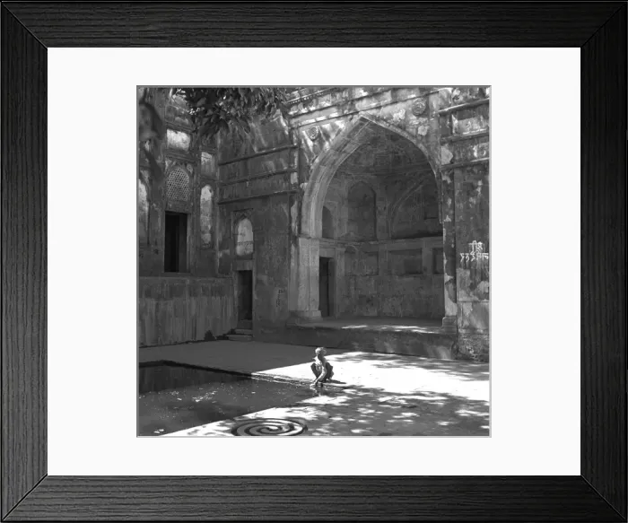 Framed Print : Boy Fetching Water - Mandu Temple Ruin - India Framed Print : Boy Fetching Water - Mandu Temple Ruin - India