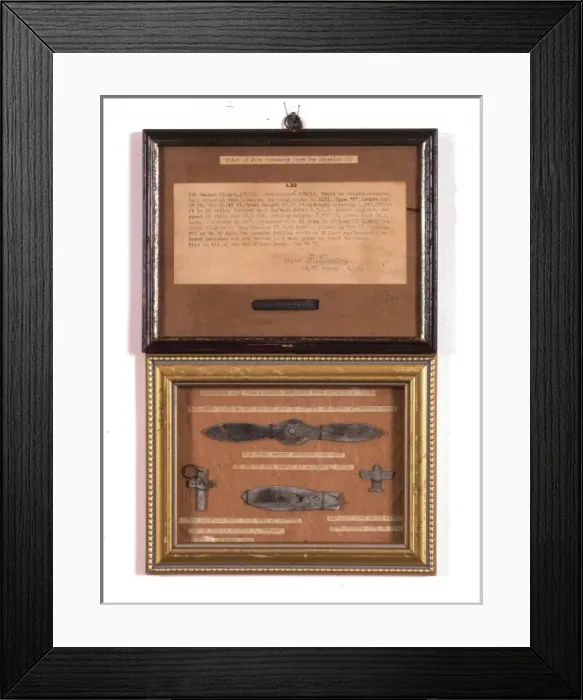 Framed Print : Pieces of shot-down Zeppelins and enemy aircraft - WWI Framed Print : Pieces of shot-down Zeppelins and enemy aircraft - WWI