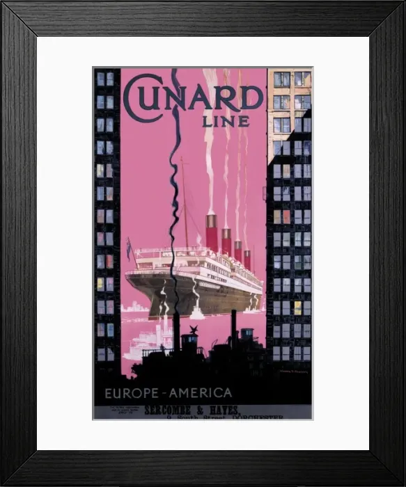 Framed Print : Cunard poster Framed Print : Cunard poster