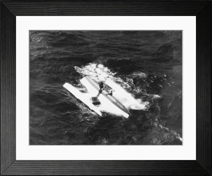Framed Print : Transatlantic race trimoran capsized Framed Print : Transatlantic race trimoran capsized