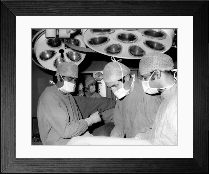 Framed Print : Surgeons operating at Hayle Hospital, Cornwall Framed Print : Surgeons operating at Hayle Hospital, Cornwall