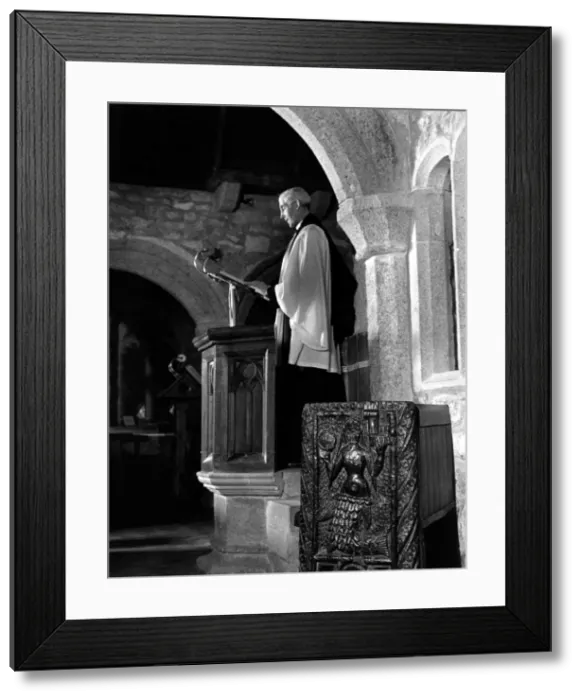 Framed Print : Mermaid of Zennor pew, Zennor Church, Cornwall