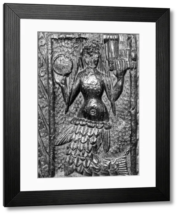 Framed Print : Mermaid of Zennor wood carving, Zennor Church, Cornwall Framed Print : Mermaid of Zennor wood carving, Zennor Church, Cornwall
