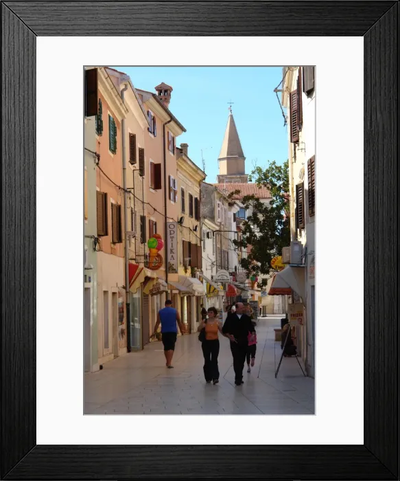 Framed Print : Via Garibaldi, Umag, Croatia Framed Print : Via Garibaldi, Umag, Croatia
