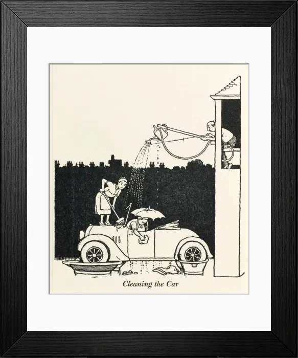 Framed Print : Cleaning the car / W H Robinson Framed Print : Cleaning the car / W H Robinson