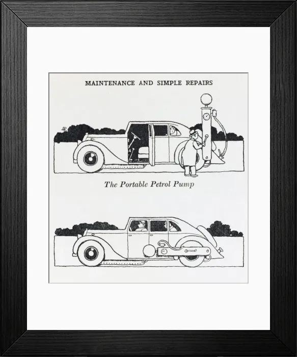 Framed Print : Portable petrol pump / W H Robinson Framed Print : Portable petrol pump / W H Robinson