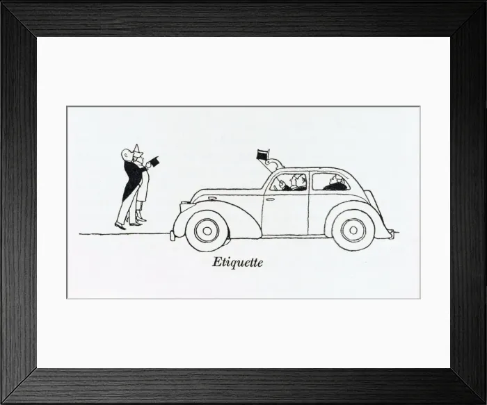 Framed Print : Etiquette, hat tipping / W H Robinson Framed Print : Etiquette, hat tipping / W H Robinson