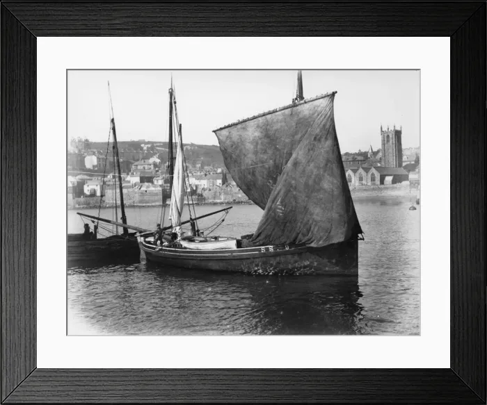 Framed Print : View of boats in the bay at St Ives, Cornwall Framed Print : View of boats in the bay at St Ives, Cornwall