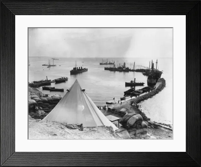 Framed Print : Improvised harbour at Gallipoli WWI Framed Print : Improvised harbour at Gallipoli WWI
