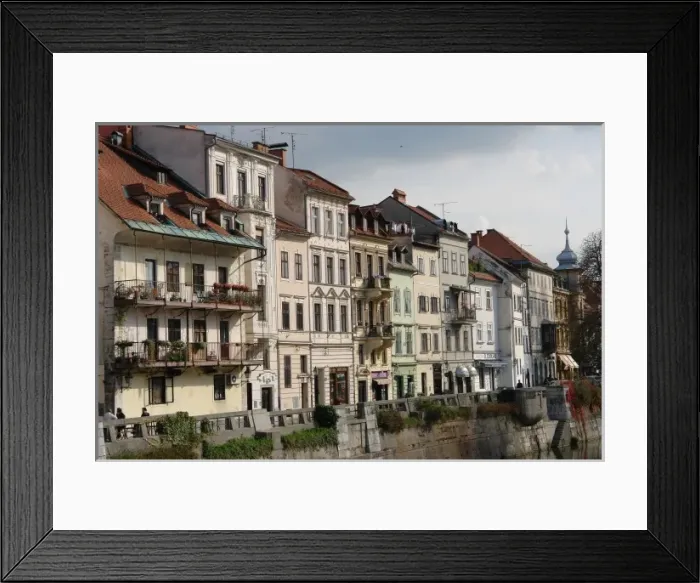 Framed Print : Old houses in Ljubljana, Slovenia Framed Print : Old houses in Ljubljana, Slovenia
