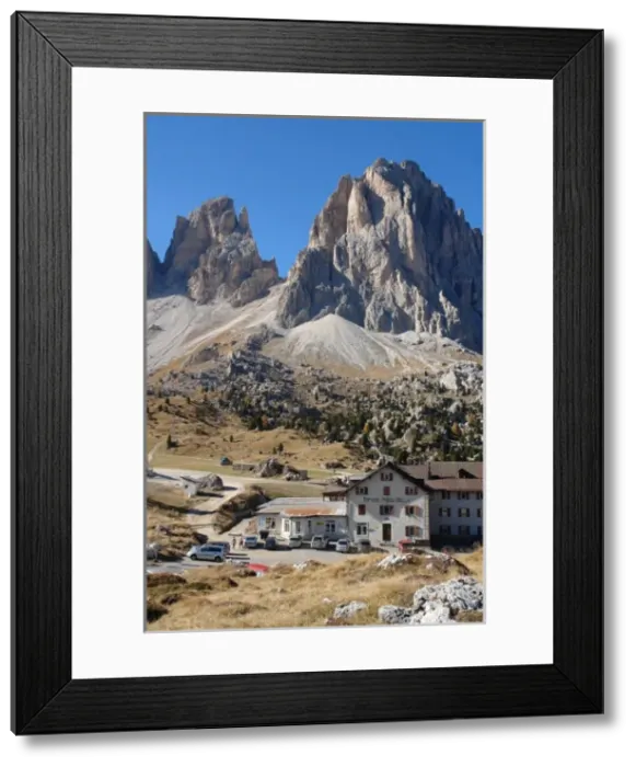Framed Print : Passo Sella with Hotel Rifugio, Trento, Italy Framed Print : Passo Sella with Hotel Rifugio, Trento, Italy