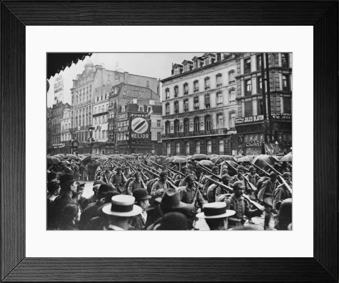 Framed Print : German infantry in Belgium WWI Framed Print : German infantry in Belgium WWI