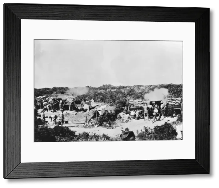 Framed Print : Allied artillery WWI