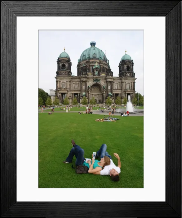 Framed Print : Visitors in front of Berlin Cathedral, Germany Framed Print : Visitors in front of Berlin Cathedral, Germany
