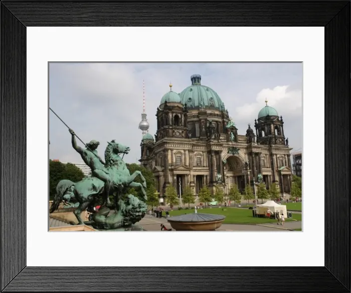 Framed Print : Equestrian statue and Berlin Cathedral, Germany Framed Print : Equestrian statue and Berlin Cathedral, Germany