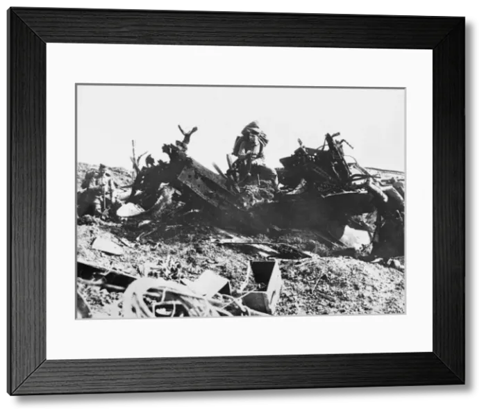Framed Print : Destroyed Tank WWI Framed Print : Destroyed Tank WWI