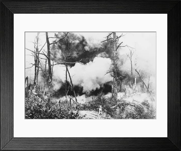 Framed Print : Mine explosion WWI Framed Print : Mine explosion WWI