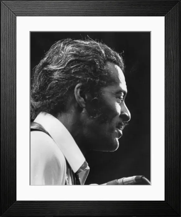 Framed Print : Chuck Berry on stage