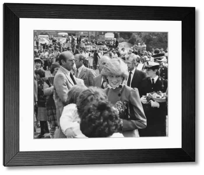 Framed Print : Princess Diana visiting St Columb, Cornwall Framed Print : Princess Diana visiting St Columb, Cornwall