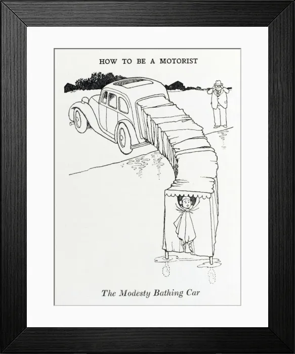 Framed Print : Modesty bathing car / W H Robinson Framed Print : Modesty bathing car / W H Robinson