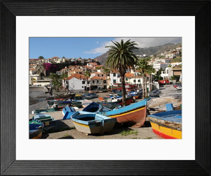 Framed Print : Fishing boats at Camara de Lobos, Madeira Framed Print : Fishing boats at Camara de Lobos, Madeira
