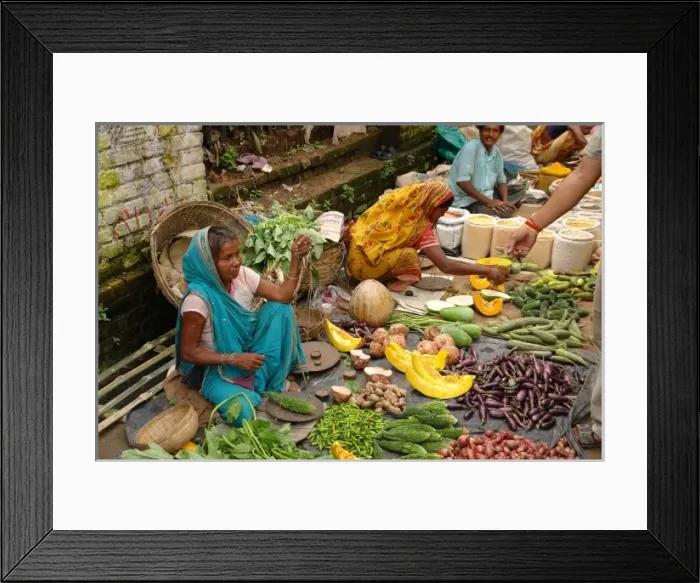 Framed Print : Street market at Matiari, West Bengal, India Framed Print : Street market at Matiari, West Bengal, India