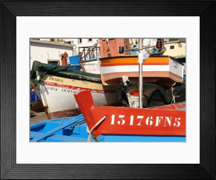 Framed Print : Fishing boats at Camara de Lobos, Madeira Framed Print : Fishing boats at Camara de Lobos, Madeira