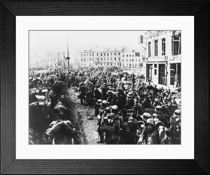 Framed Print : German infantry and artillery WWI Framed Print : German infantry and artillery WWI
