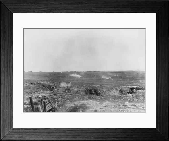 Framed Print : German tank attack WWI Framed Print : German tank attack WWI