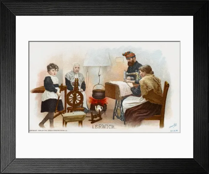Framed Print : Lady from Lerwick using a Singer Sewing Machine Framed Print : Lady from Lerwick using a Singer Sewing Machine