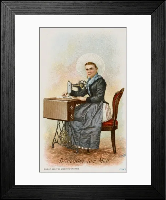 Framed Print : A Woman from Boulogne using a Singer Sewing Machine Framed Print : A Woman from Boulogne using a Singer Sewing Machine