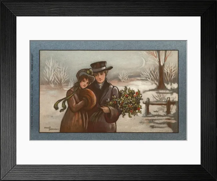 Framed Print : A couple in a snowy landscape Framed Print : A couple in a snowy landscape