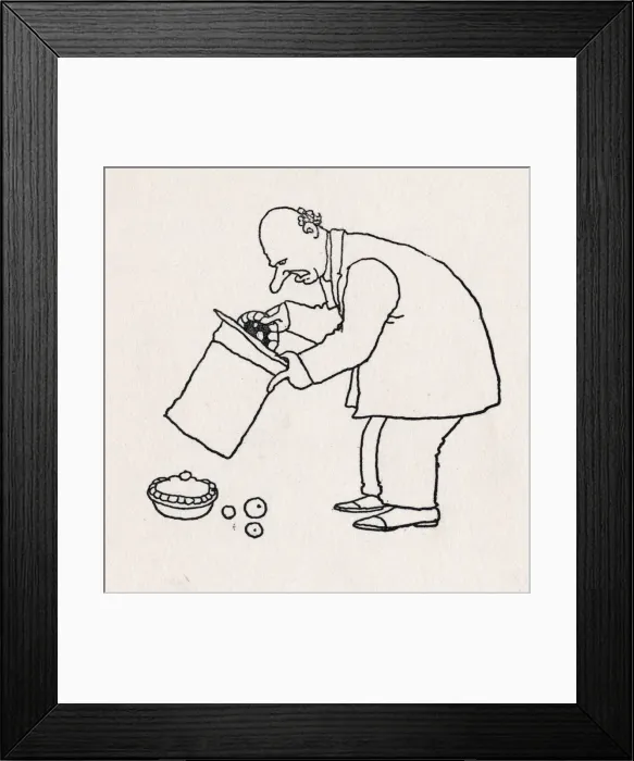 Framed Print : Sweet hat. A man removes a pie from his top hat Framed Print : Sweet hat. A man removes a pie from his top hat