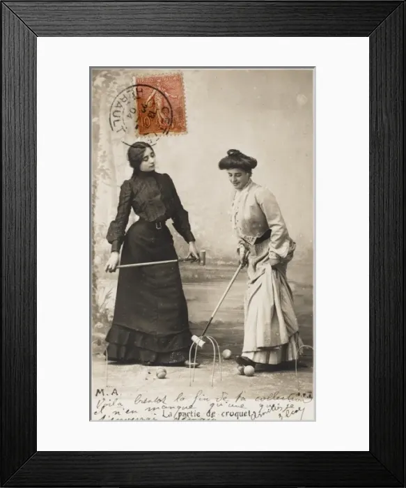 Framed Print : Two French Ladies playing Croquet Framed Print : Two French Ladies playing Croquet