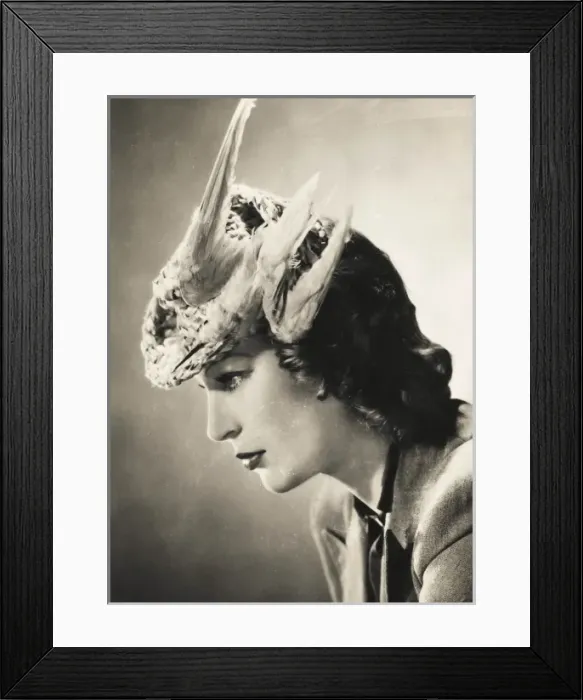 Framed Print : Dutch card - Ladies hat with whole mounted bird