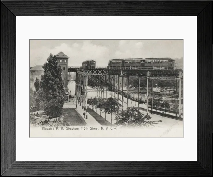 Framed Print : Elevated Railway - New York Framed Print : Elevated Railway - New York