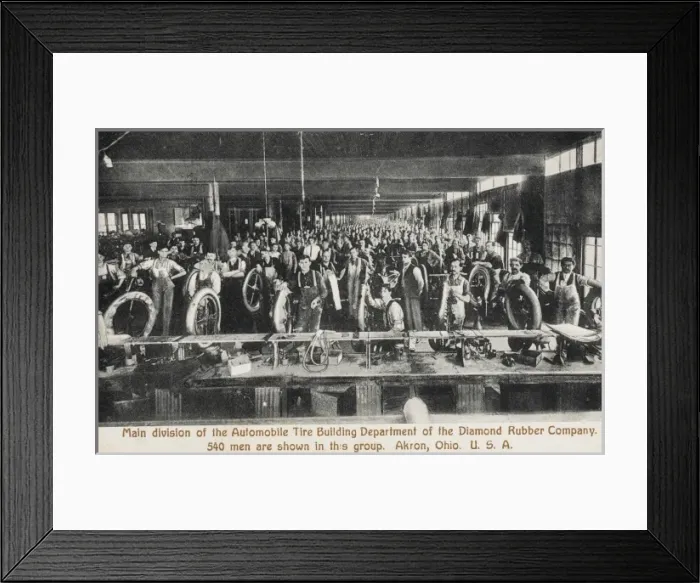 Framed Print : Diamond Rubber Company - Tyre Department Framed Print : Diamond Rubber Company - Tyre Department